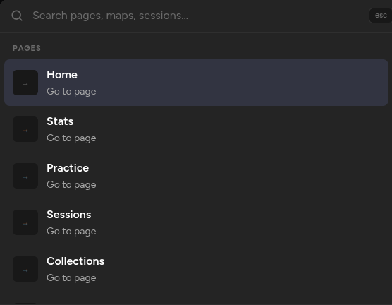 Global search / command palette