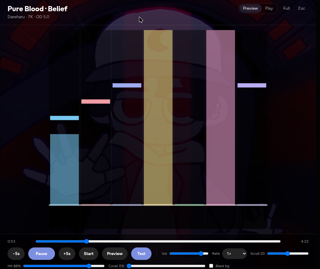 Beatmap preview modal